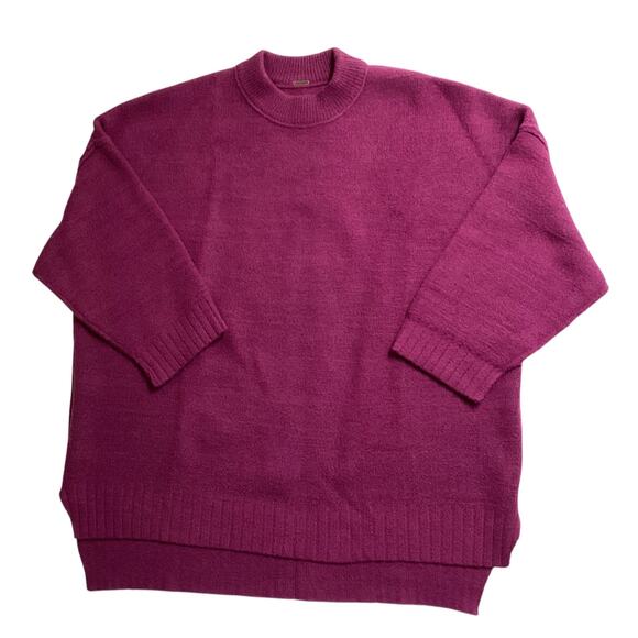 Free People Oversized Slouchy Tunic Relaxed Sweater Fit Cozy Plum Caspia sz S - Picture 4 of 9